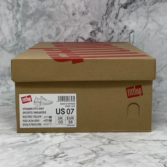 FitFlop Size 7 Electric Yellow Vitamin FFX Knit Running Sport Sneakers A1-3 - Picture 10 of 11
